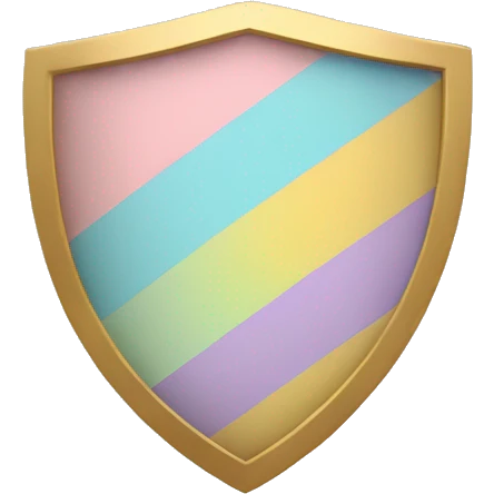 A shield that says thank you in pastel colour emoji