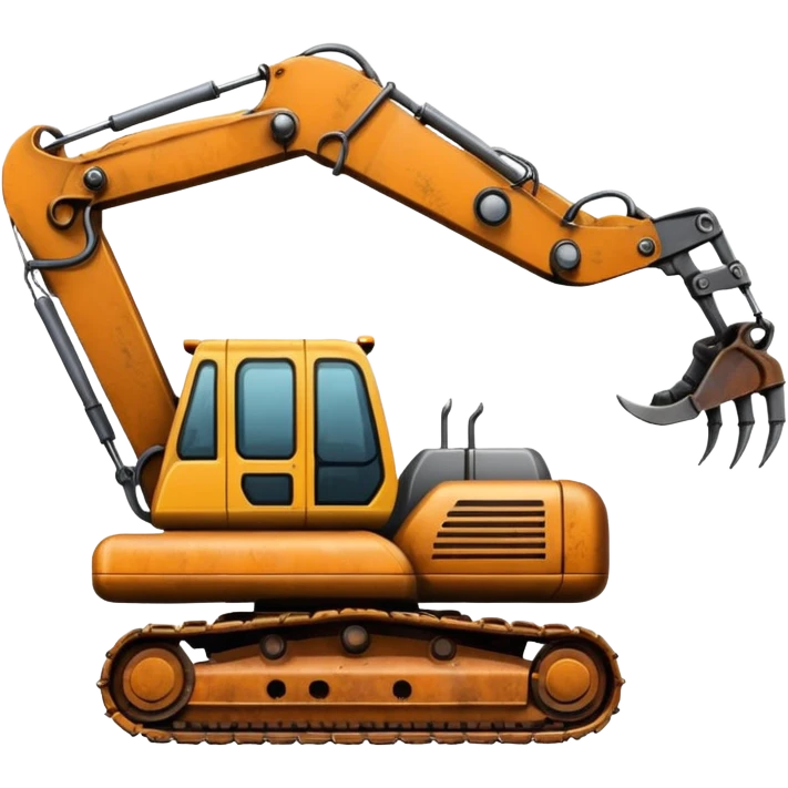 A excavator with four arm and spider legs emoji