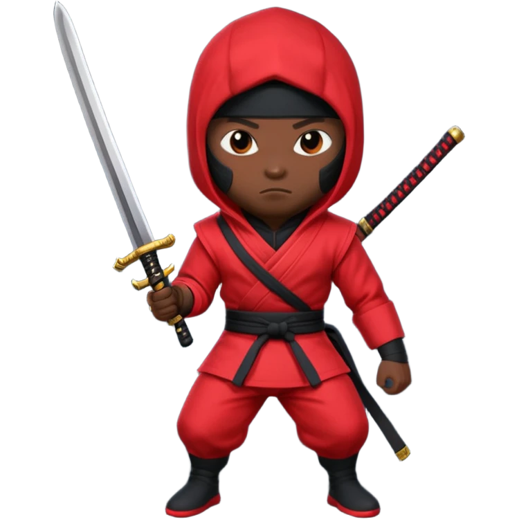 black skin ninja red clothes emoji