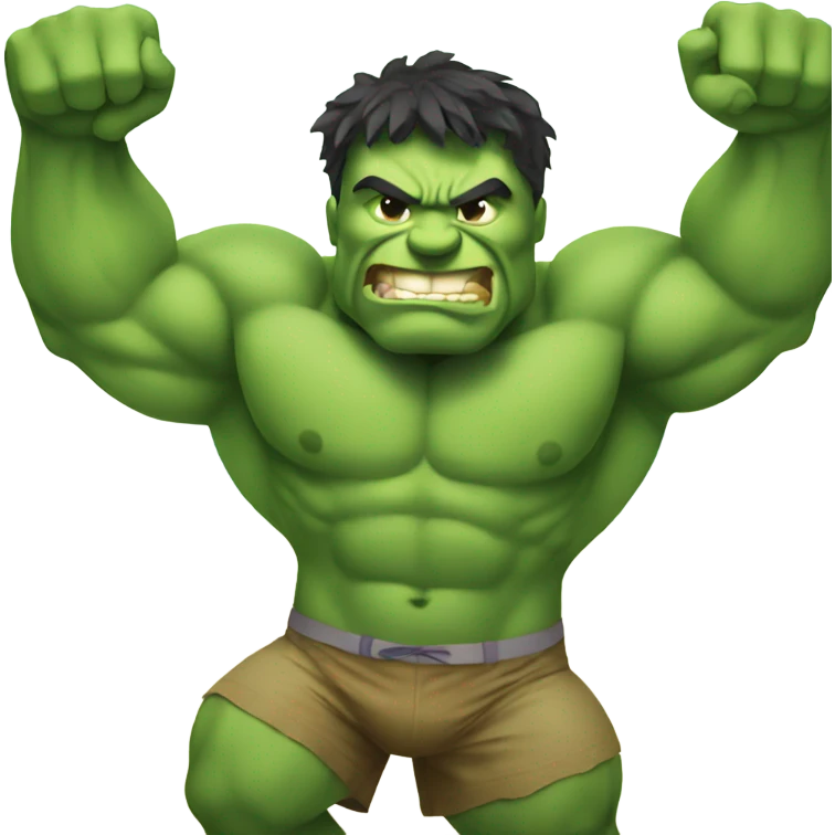 Hulk wearing a bikini emoji
