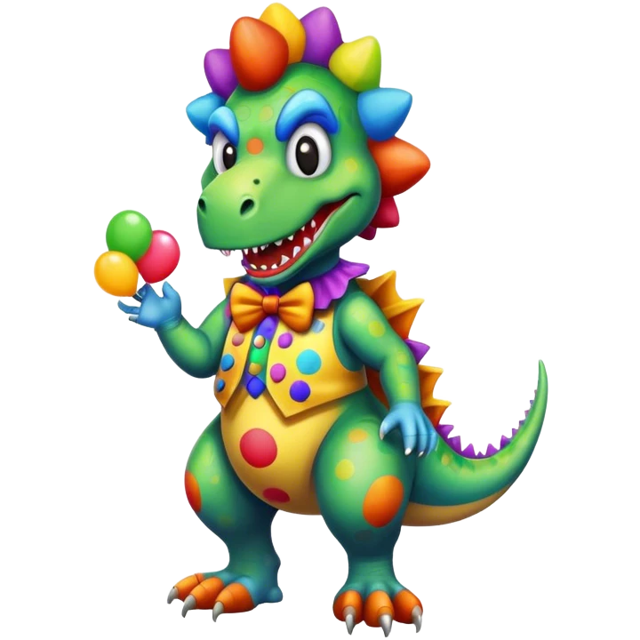 dinosaur clown  emoji