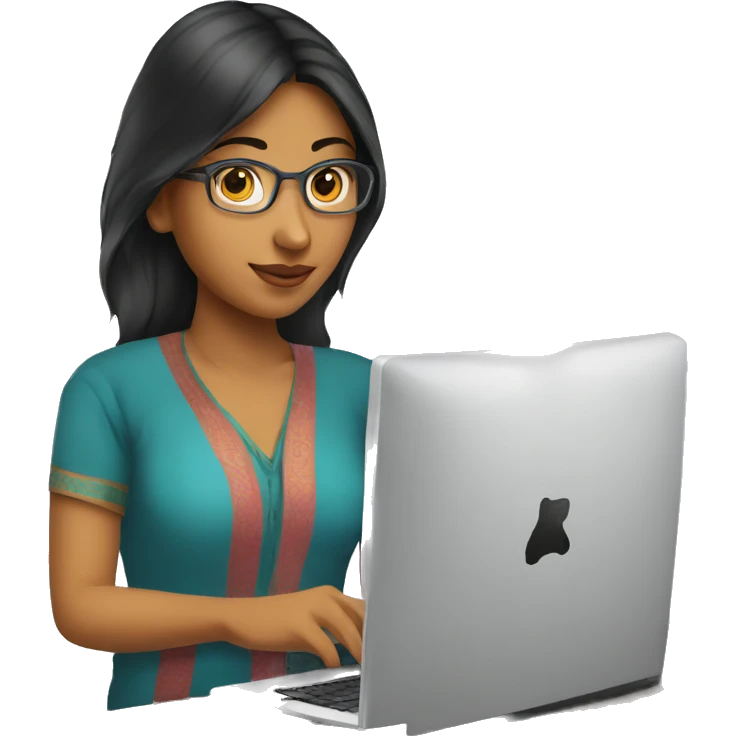 computer programmer indian Girl with computer emoji