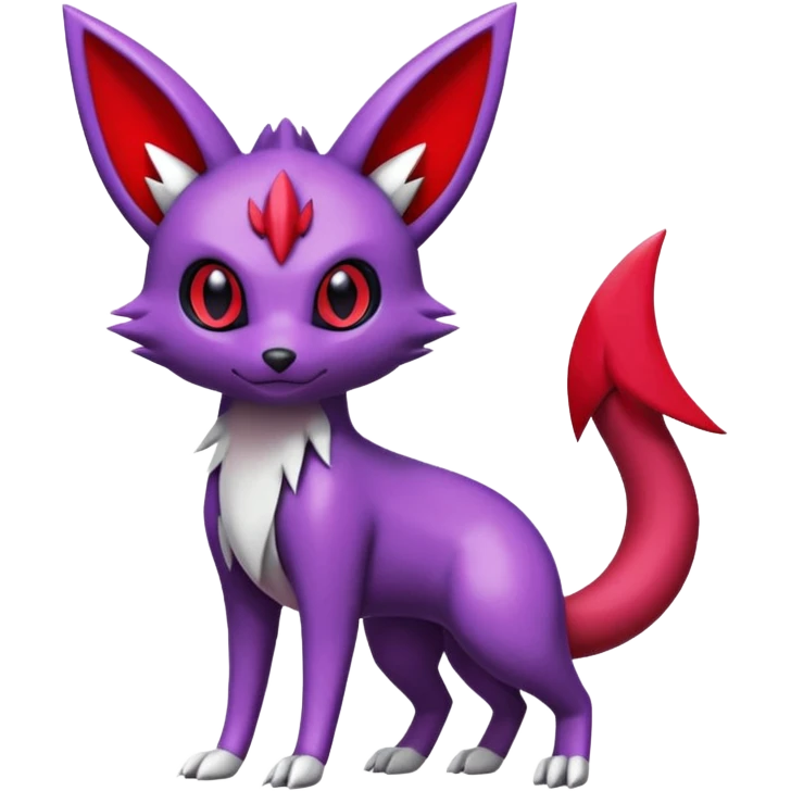 Sneasel-Zangoose-Genesect-Umbreon-fusion-hybrid, full body emoji