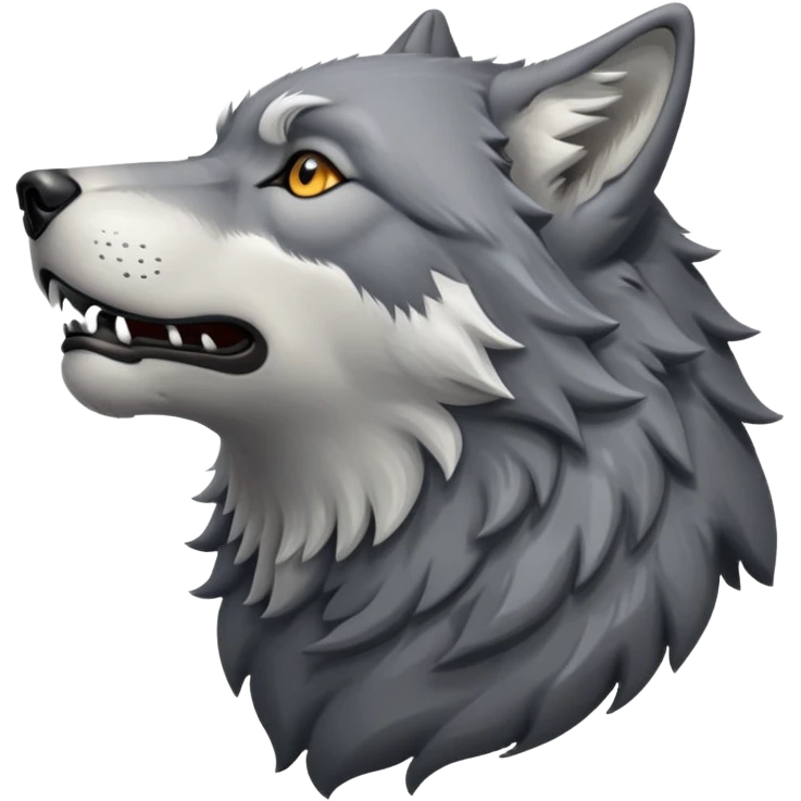 wolf head in profile view, side view of wolf face emoji