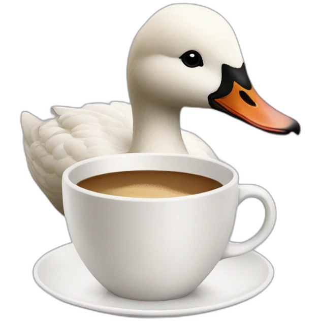 A goose with a coffee addiction emoji