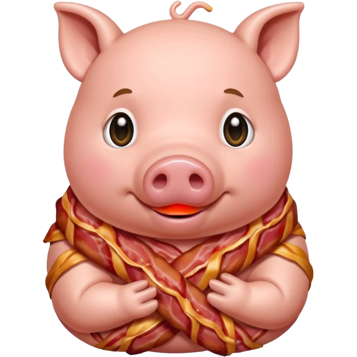 a pig wrapped in bacon emoji