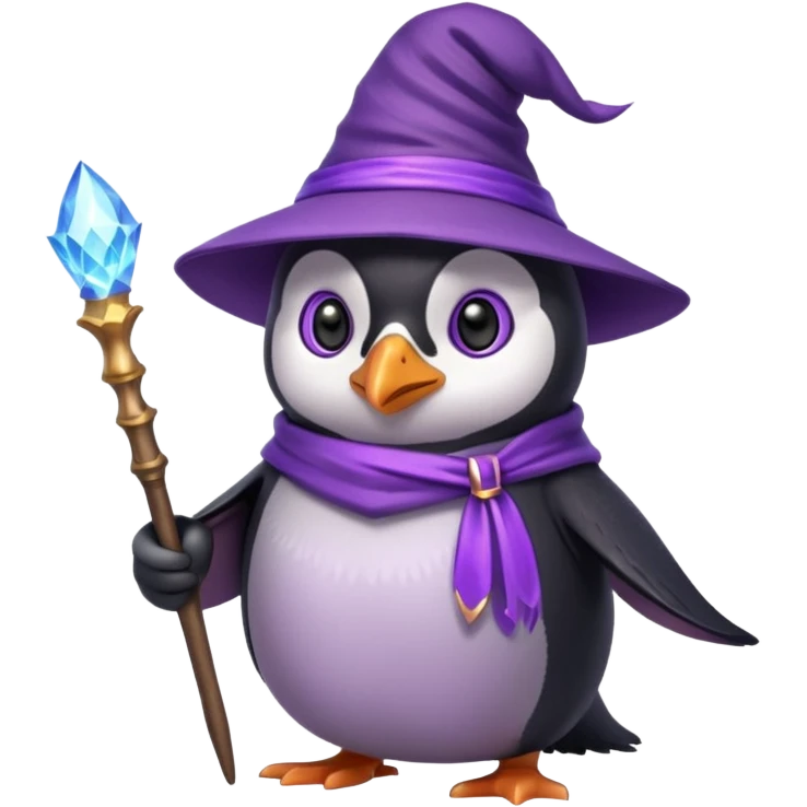 Purple wizard penguine emoji