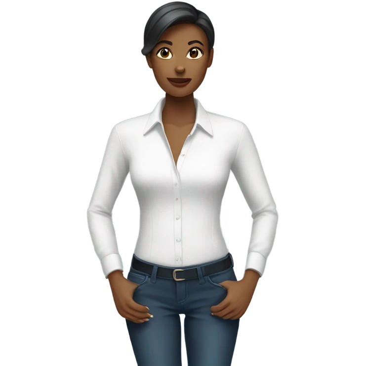 stylish woman in white shirt emoji