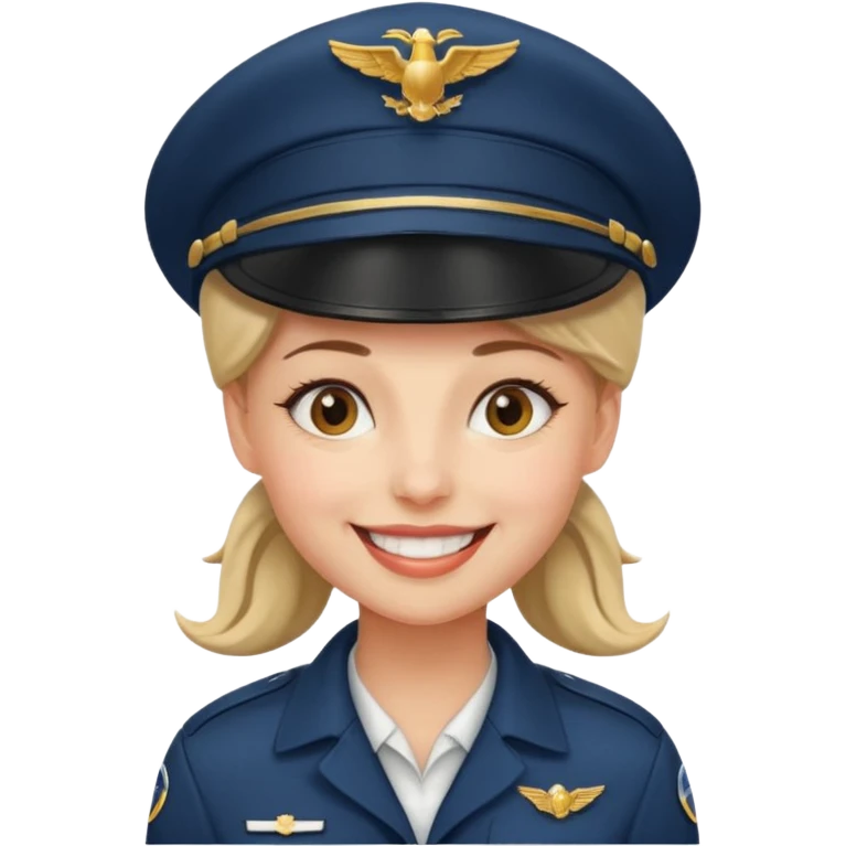 female Pilot wearing a pilot hat emoji