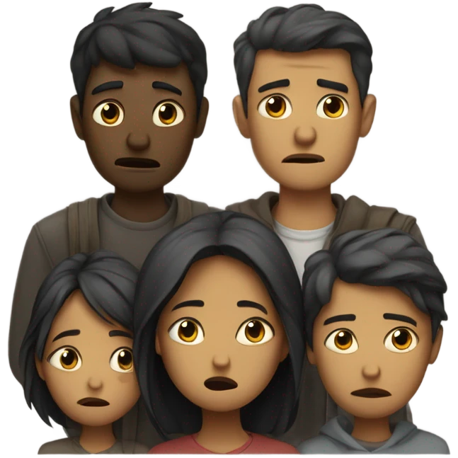 Group of sad people  standing emoji