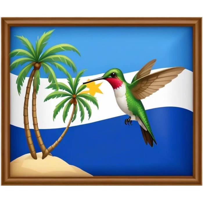 colibris , drapeau de la martinque,Plamier, emoji