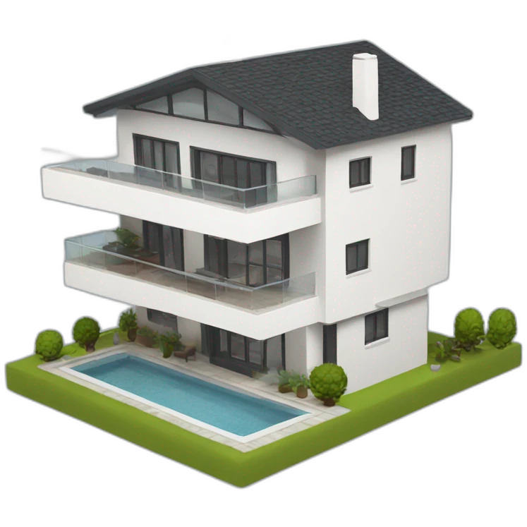 Modern House 3D emoji