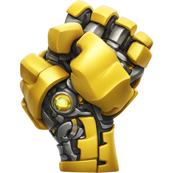 Flexing yellow mechanical cyborg bicep  emoji