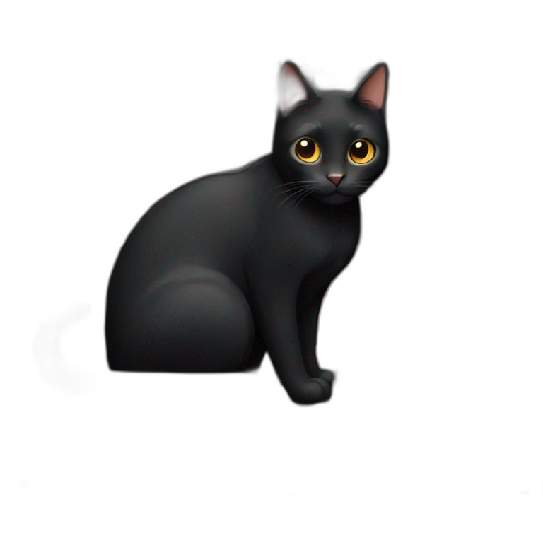 black cat with ginger undertones emoji
