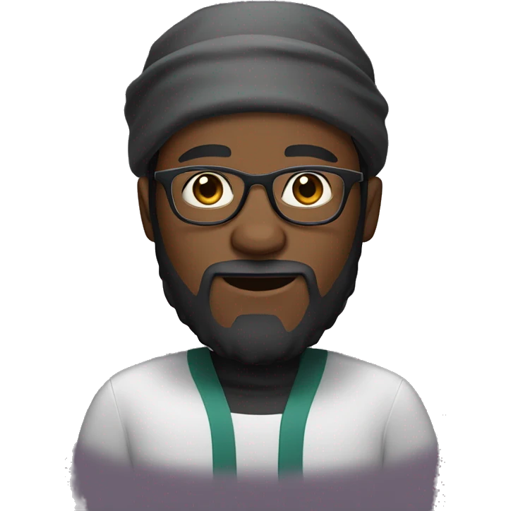 African American male with a baclava add glasses and beard  emoji