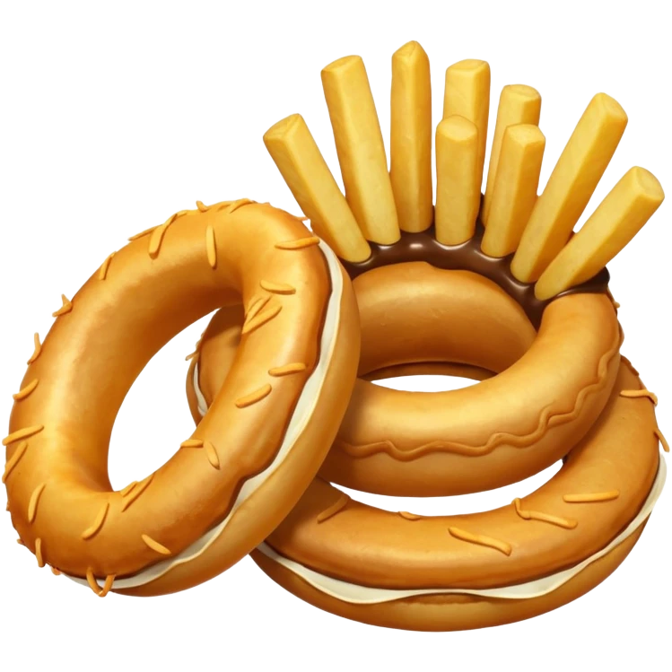 onion ring and potato fries emoji