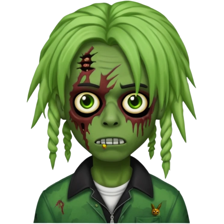 zombie playboy carti emo with dreads green skin emoji