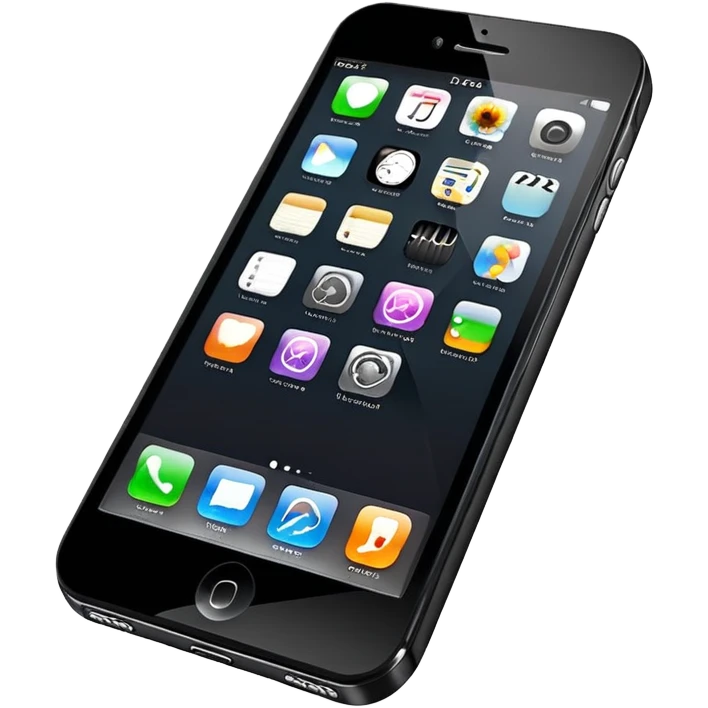 iPhone smartphone with touchscreen emoji