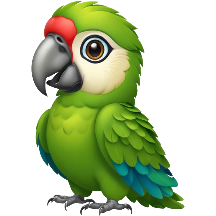 Green parrot saluting face emoji