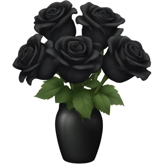 bouquet of black roses emoji