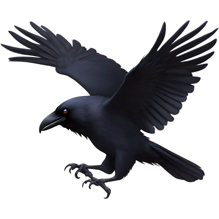 Raven with giant claws flying with a buffalo in its claws emoji
