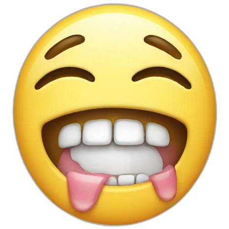 Crying with eyes open emoji realistic teeth emoji