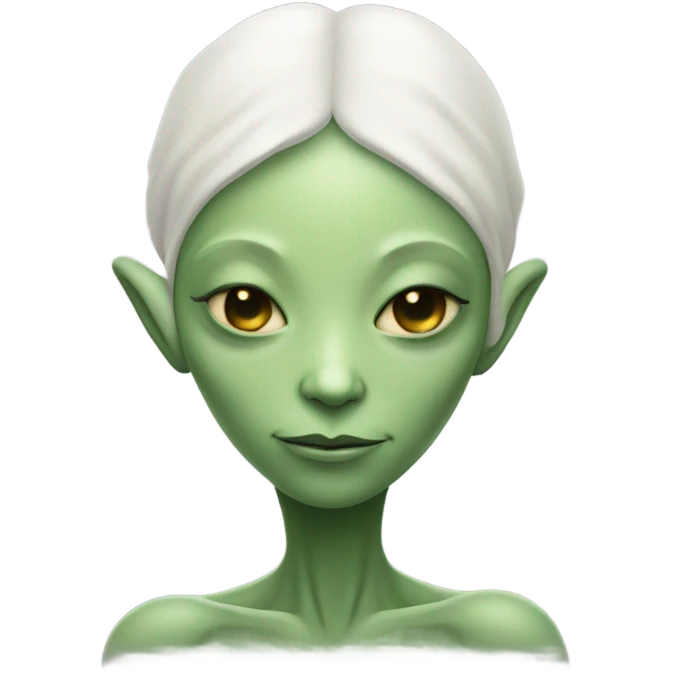 a Reptilian alien white woman, full body, sleeping emoji