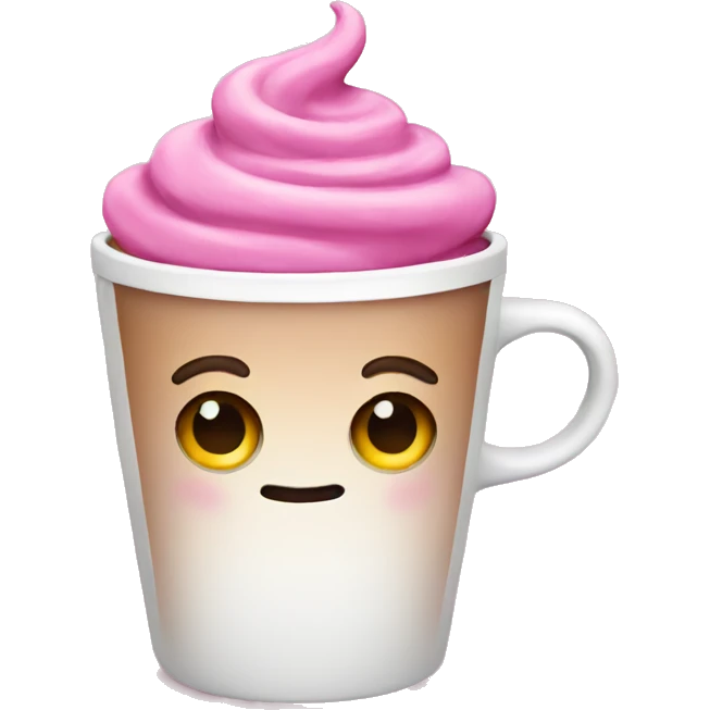 Pink coffee emoji