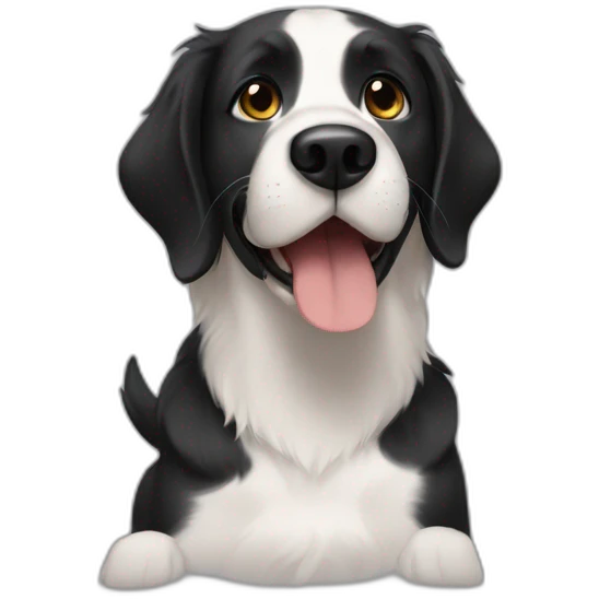 whote and black dog uwu emoji