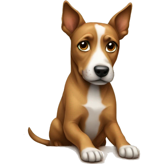 a dog sitting on a table emoji