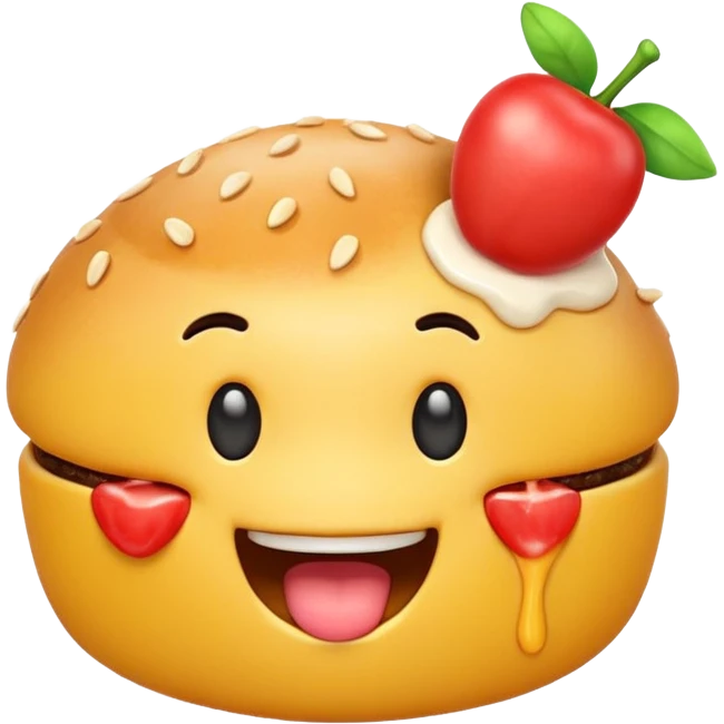 3D emoji of food with a first bite taken, symbolizing first bite achievement, cute and modern, soft lighting, glossy, isolated, no background
 emoji