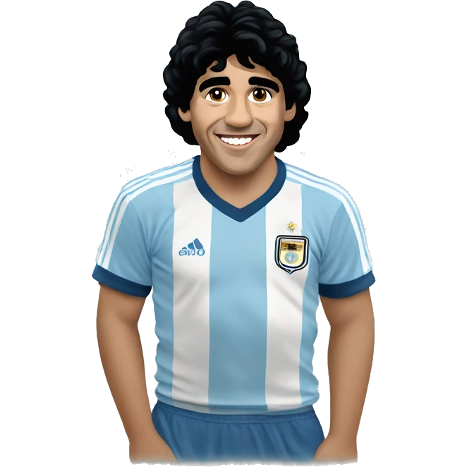 maradona argentina young smile emoji