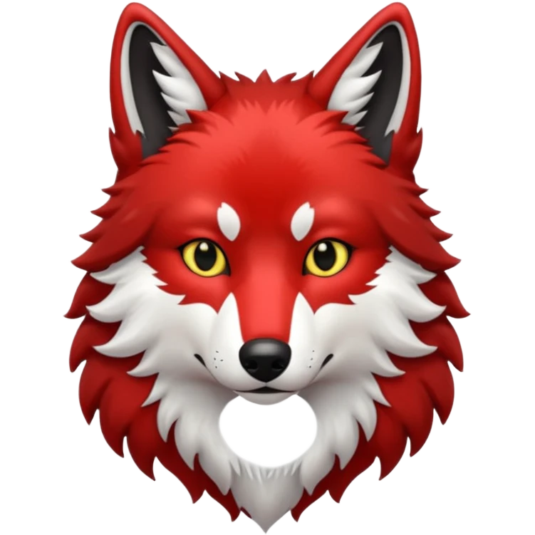 Red and black wolf with white accents emoji