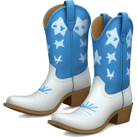 White and blue Beach cowgirl boots emoji