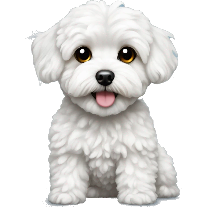 Maltipoo and snow emoji