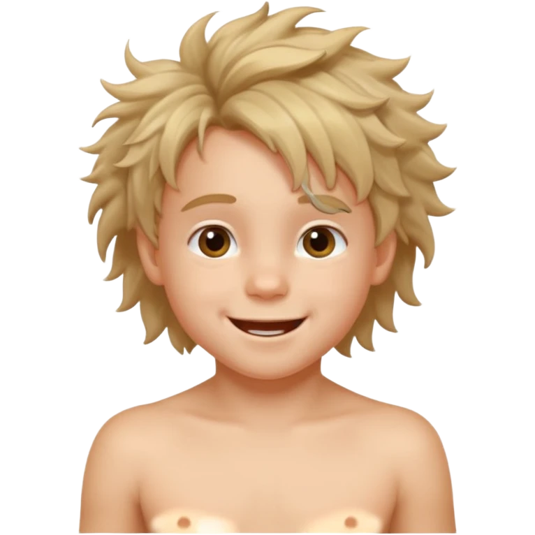 Cute Child without shirt, not underwear emoji