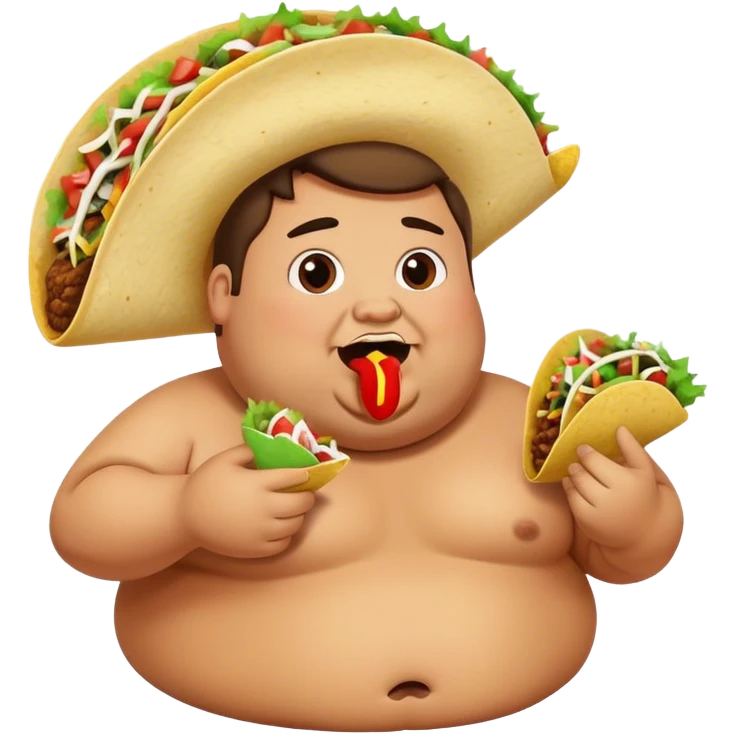 fat person eating tacos emoji