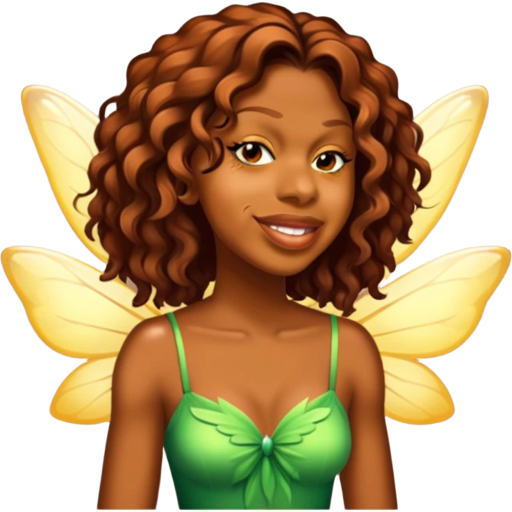 Brown skin fairy girl emoji