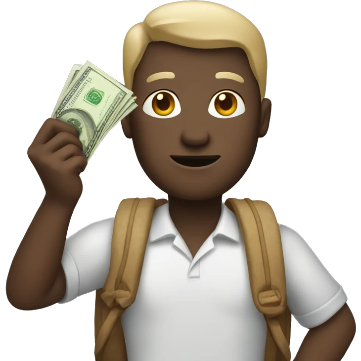 a person with a bag of money in hand emoji