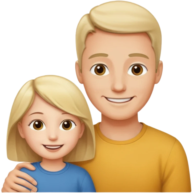 tall adult and small child looking each other emoji