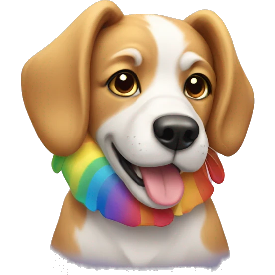 Dog with rainbows emoji