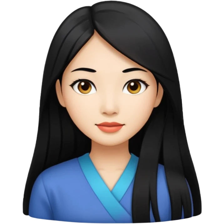 Miss universe south east Asian with very long straight black hair emoji