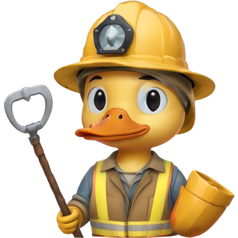 утка с киркой а каской шахтера emoji