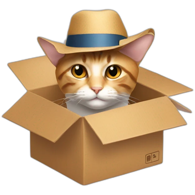 cat with a hat in a box emoji