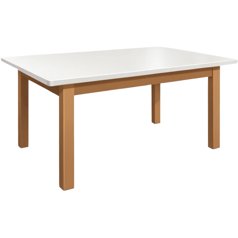 top view of an empty white dining table emoji