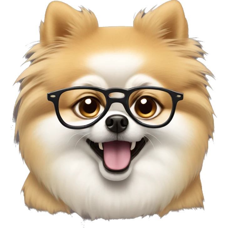 angry mad pomeranian in glasses emoji