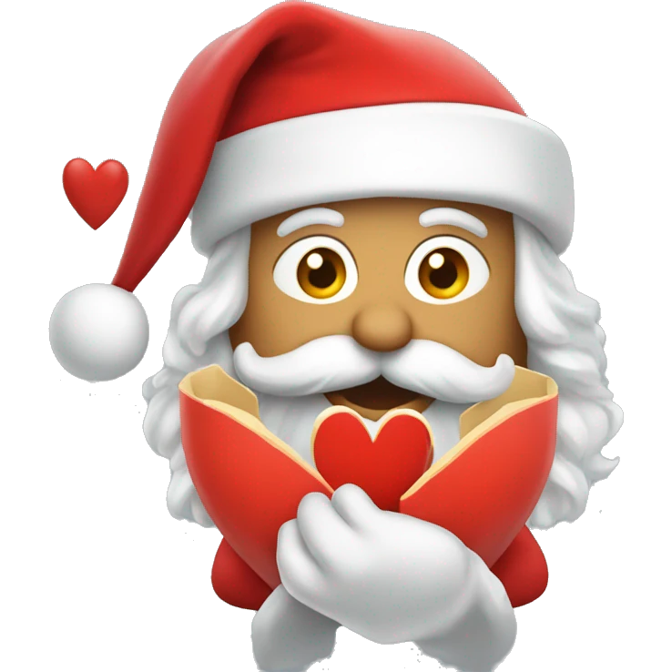 red heart with santa inside emoji