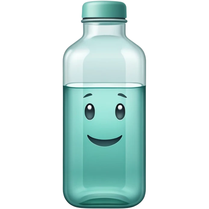 squared water bottle in sea green color, make sure the width and height if image must be equal in size emoji