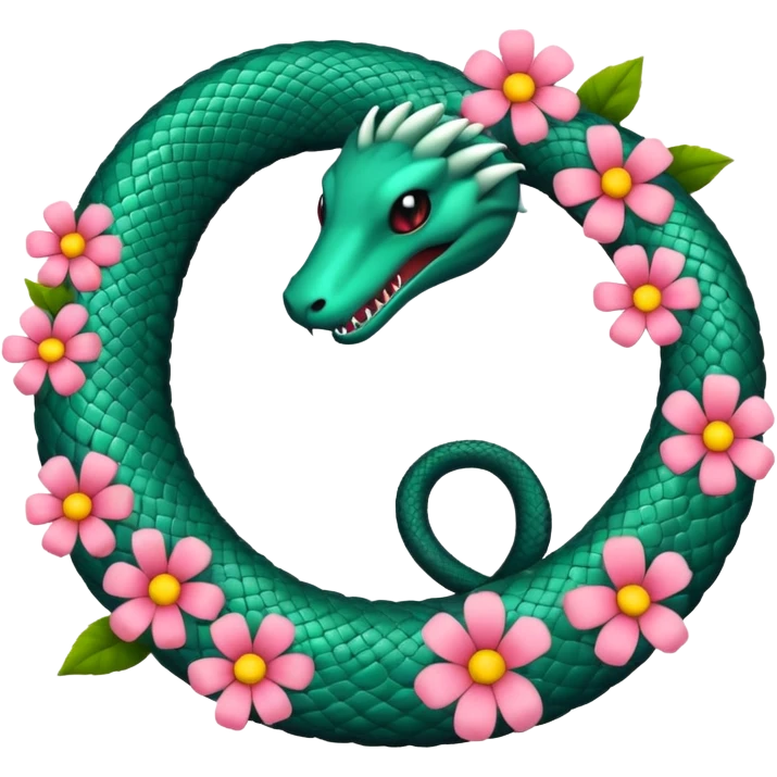 ouroboros serpent made of flowers emoji