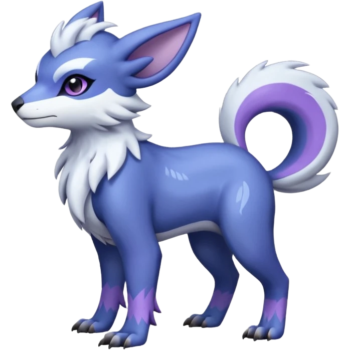 Shiny Indigo-Violet-Blue-Purple-White Linoone-Absol-Trico-Hybrid (Full body) emoji